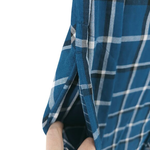 J. JILL Blue Plaid Check Double Fabric Tunic Shirt Button Up 100% Cotton Size 1X - Picture 4 of 11